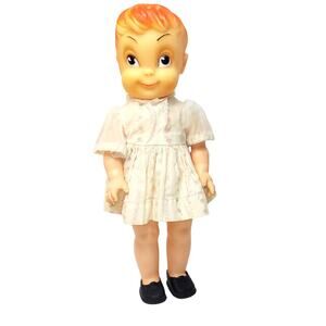 Rare 10.5" Vintage Sassy 40s or 50s Doll with M & S Dolls on Neck